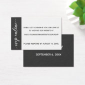 ウェディングRSVPオンライン挿入ダークグレー&ホワイト (デスク)