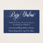 ウェディングRSVPオンライン挿入White Script & Navy, 04 (正面)