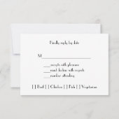 ウェディングRSVPカーエレガントド、黒と銀 出欠カード (裏面)