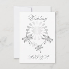 ウェディングRSVPカードシルバートンフライハート 出欠カード