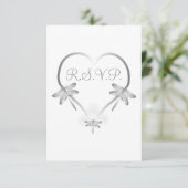 ウェディングRSVPカードシルバートンフライハート 出欠カード (スタンド正面)