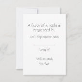 ウェディングRSVPカードシルバートンフライハート 出欠カード (裏面)