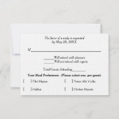 ウェディングRSVPカードブルーアジサイフローラ 出欠カード (裏面)