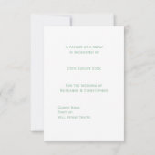 ウェディングRSVPカードペパーミントバタフライハート 出欠カード (裏面)