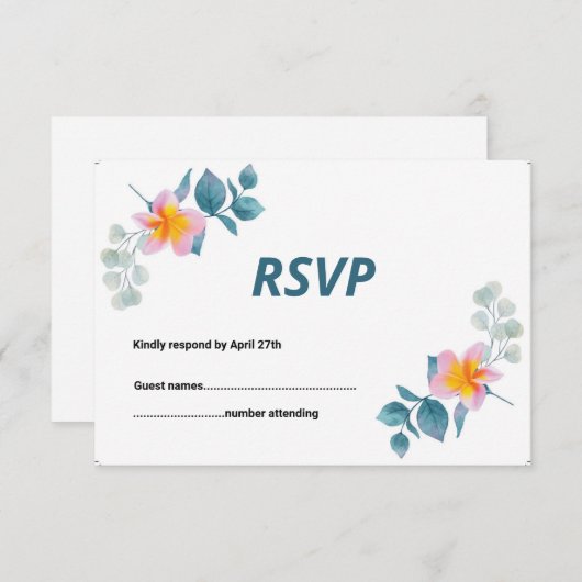 ウェディングRSVPカード (正面/裏面)