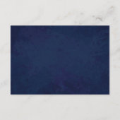 ウェディングRSVPカード、ネイビーブルーテクスチャ 出欠カード (裏面)