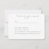 ウェディングRSVPカード、バエレガントルガンディとシルバー 出欠カード (裏面)