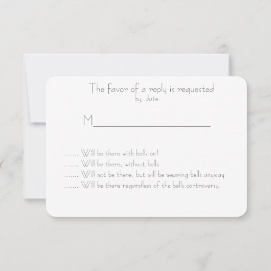 ウェディングRSVPカード、バエレガントルガンディとシルバー 出欠カード (裏面)