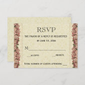 ウェディングRSVPカード/フローラレースヴィンテージ 出欠カード (正面/裏面)