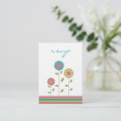 ウェディングRSVPカード – ベクガーリートルモダンフラワー エンクロージャーカード (スタンド正面)