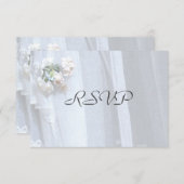 ウェディングRSVPカード、ヴィンテージレース 出欠カード (正面/裏面)