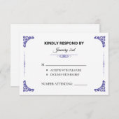 ウェディングRSVPカード 出欠カード (正面/裏面)