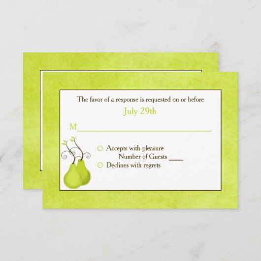 ウェディングRSVPカード | 完璧なペア 出欠カード (正面/裏面)