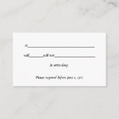 ウェディングRSVPカード：鉛筆で馬：ハート エンクロージャーカード (裏面)