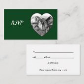 ウェディングRSVPカード：鉛筆で馬：ハート エンクロージャーカード (正面/裏面)