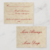 ウェディングRSVPカード – Love Always Love深い エンクロージャーカード (正面/裏面)