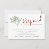 ウェディングRSVPカード(Meal Choice Red) 出欠カード (正面)