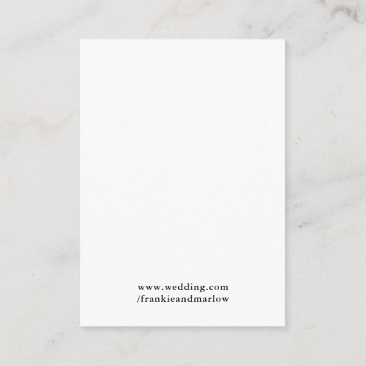 ウェディングRSVPシックミニマルQRコード エンクロージャーカード (裏面)