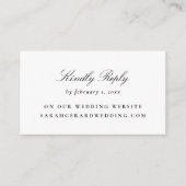 ウェディングRSVPシンプルエレガント、白黒 エンクロージャーカード (正面)