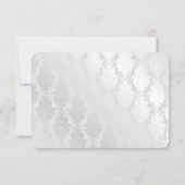 ウェディングRSVPセージリボンのハートオンSatin 出欠カード (裏面)