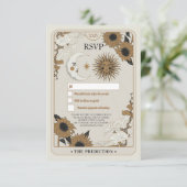 ウェディングRSVPタロットムーンスターズ整列レスポンスカード 招待状 (スタンド正面)