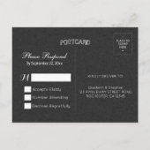 ウェディングRSVPフローラメイソンjar文字列ライト金ゴールド インビテーションポストカード (裏面)