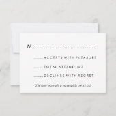 ウェディングRSVPモダンターコイズライト 出欠カード (裏面)