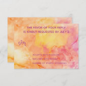 ウェディングRSVPレスポンスカード新花 出欠カード (正面/裏面)