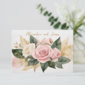 ウェディングRSVPローズブーケ 出欠カード (スタンド正面)