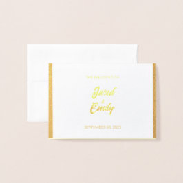 ウェディングRSVP応答フォイルカード 箔カード