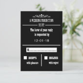 ウェディングRSVP招待状カード 出欠カード (スタンド正面)