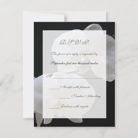 ウェディングRSVP招待状カード – 蘭 出欠カード (正面)