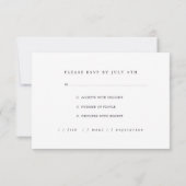 ウェディングRSVP水彩植物紫色フローラ 招待状 (裏面)