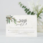 ウェディングRSVP水彩植物花 出欠カード (スタンド正面)