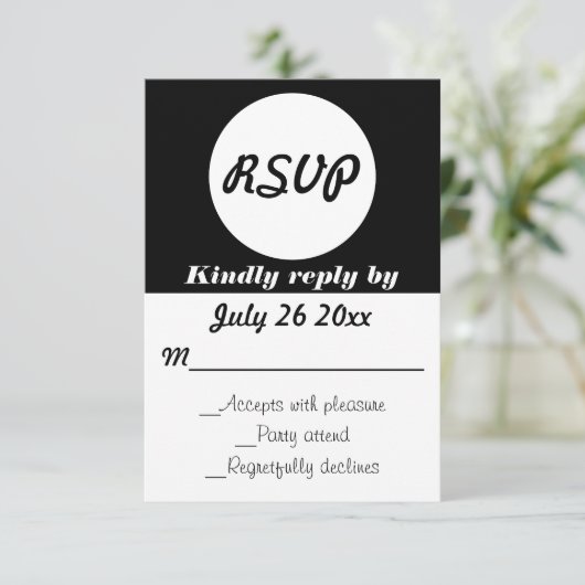 ウェディングRSVP水玉模様カスタマイズ可能な色 出欠カード (スタンド正面)