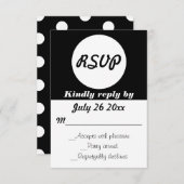 ウェディングRSVP水玉模様カスタマイズ可能な色 出欠カード (正面/裏面)