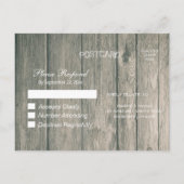 ウェディングRSVP素朴ウッド&メイスンジャー文字列ライト インビテーションポストカード (裏面)