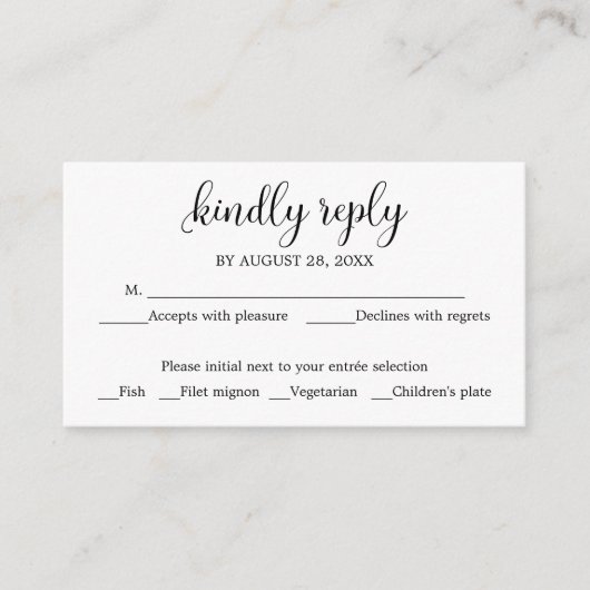 ウェディングRSVP素朴 Chalkboard結婚's エンクロージャーカード (正面)