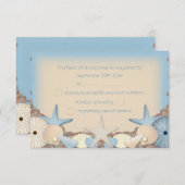 ウェディングRSVP美しい熱帯ビーチシェル 出欠カード (正面/裏面)