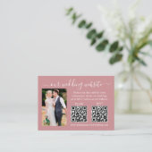 ウェディングRSVP詳細写真2 QRほこりっぽいバラ エンクロージャーカード (スタンド正面)