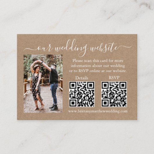 ウェディングRSVP詳細写真2 QRクラフト エンクロージャーカード (正面)