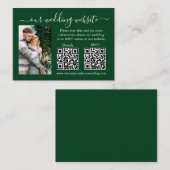 ウェディングRSVP詳細写真2 QRグリーン エンクロージャーカード (正面/裏面)