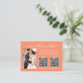 ウェディングRSVP詳細写真2 QRサンゴ エンクロージャーカード (スタンド正面)