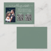 ウェディングRSVP詳細写真2 QRセージ緑 エンクロージャーカード (正面/裏面)