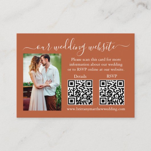ウェディングRSVP詳細写真2 QRテラコッタ エンクロージャーカード (正面)
