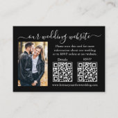 ウェディングRSVP詳細写真2 QRブラック エンクロージャーカード (正面)
