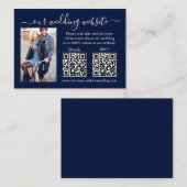 ウェディングRSVP詳細写真2 QRブルー エンクロージャーカード (正面/裏面)