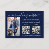 ウェディングRSVP詳細写真2 QRブルー エンクロージャーカード (正面)