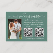 ウェディングRSVP詳細写真2 QRユーカリ緑 エンクロージャーカード (正面)