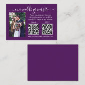 ウェディングRSVP詳細写真2 QR紫 エンクロージャーカード (正面/裏面)
